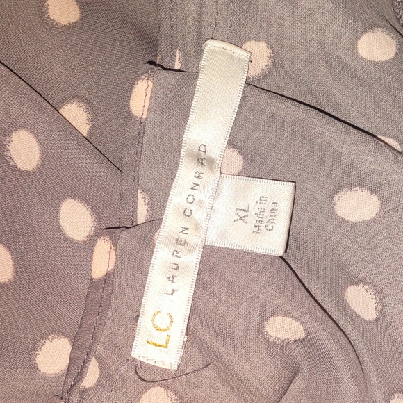 LC Lauren Conrad Pleated Scoop Neck Top Back Tie Closure Size XL - Picture 5 of 7